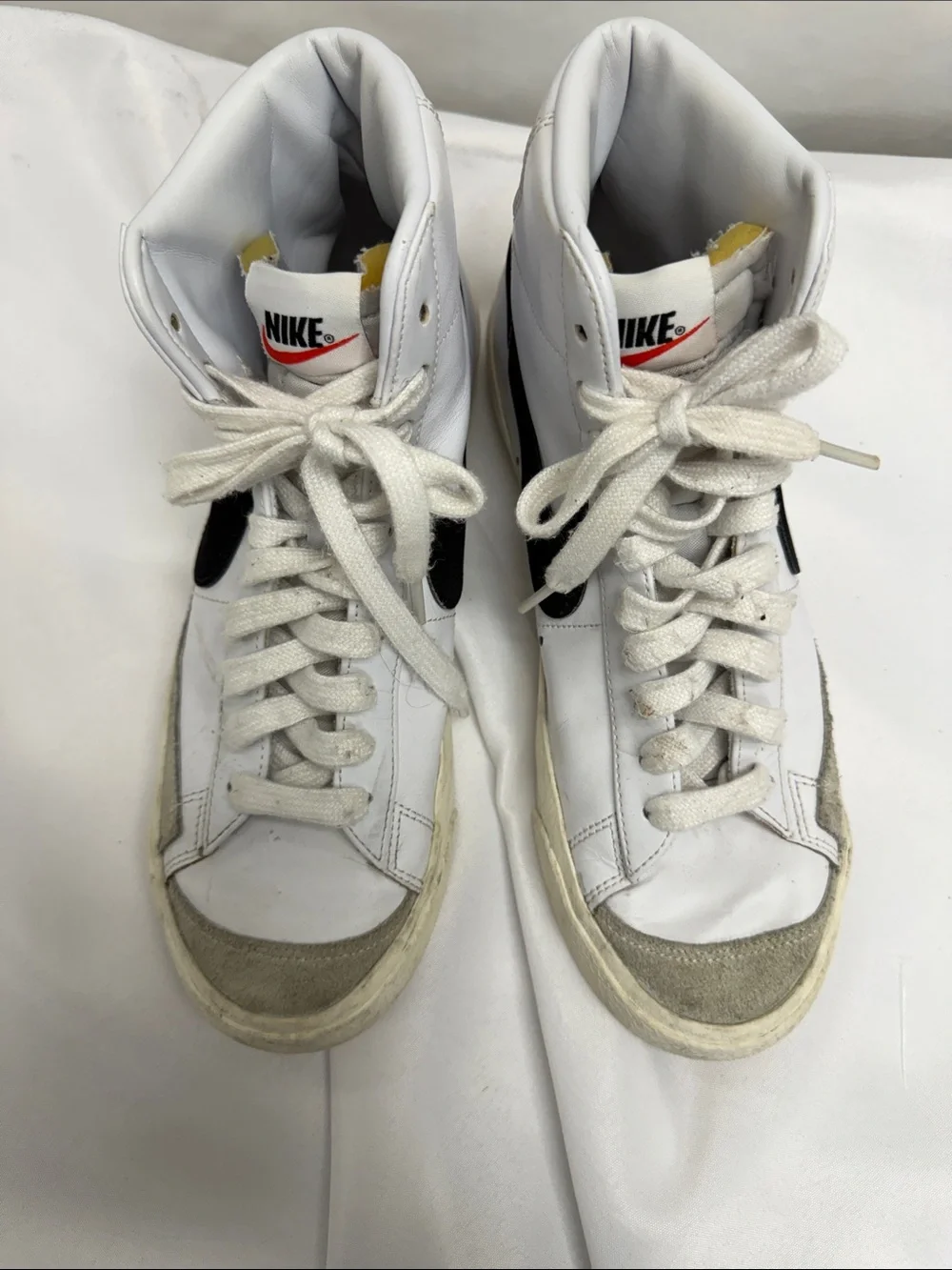 Nike White Black High-Top Athletic Sneakers